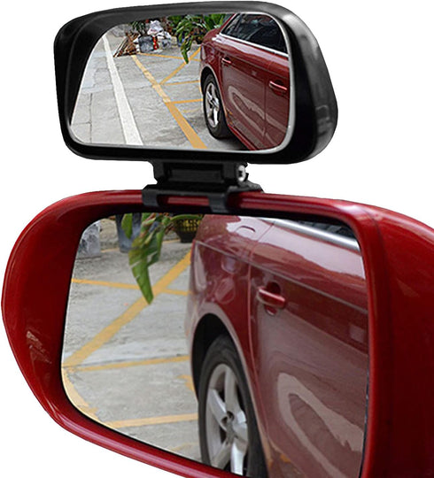 JONMON Blind Spot Mirror - 1 Pack Adjustable 360 Degree Rotation Car Auxiliary Convex Wide Angle Mirror Snap Way Clip On Side Rearview Mirror Univ...