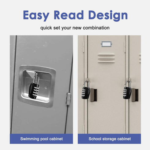 4 Digit Combination Lock Outdoor Padlock for School Gym Locker Outdoor Waterproof Padlock for School Gym Locker, Storage Unit,Garages, Sports Lock...