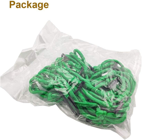 2 PCS Cargo Net,11.8 inch x11.8 inch Rack Elastic Storage Net 6 Adjustable Hooks for Bike Bicycle Motorcycle (Green)...