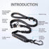 Heavy-Duty Bungee Dog Leash, Shock-Absorbing Features, Multifunctional Design, Car Seatbelt, Dual Padded Handles, Adjustable Length from 4 to 6 Ft...