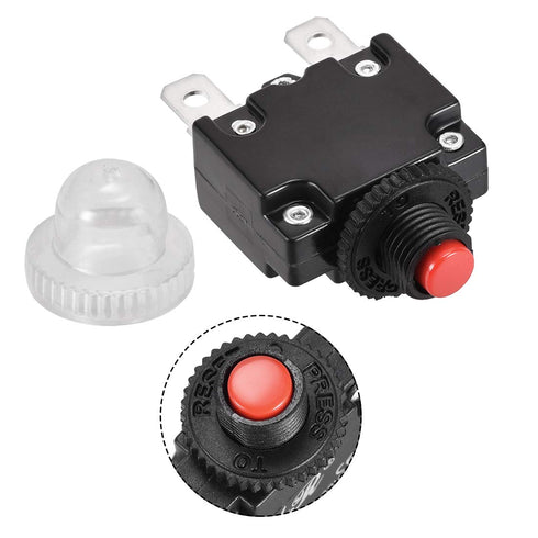 uxcell Thermal Circuit Breakers 30A 125/250V AC 32V DC Push Button Reset Overload Protector Switch with Waterproof Cap 2 Pcs...