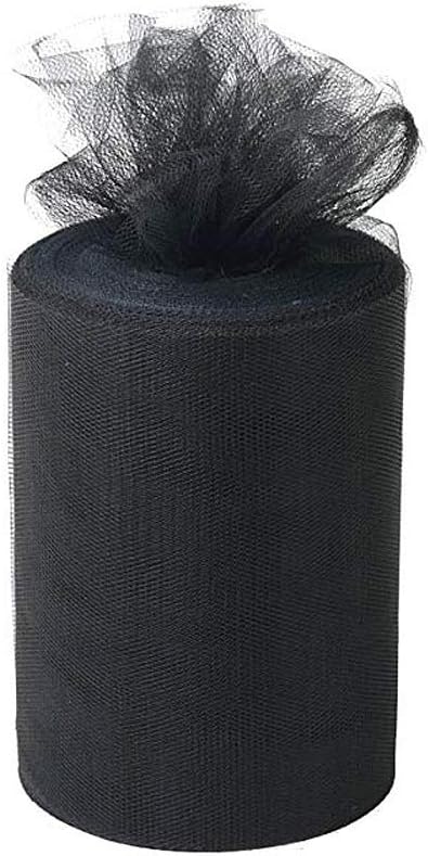 Black Tulle Spool 6 Inch x 100 Yards for Tulle Decoration...