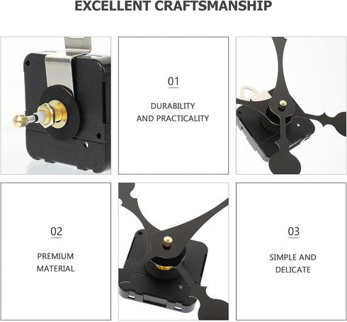 ifundom Clock Mechanism Replacement, High Torque Non Ticking Clock Movement Mechanism with 2 Sets Clock Hands, DIY Quartz Clock Motor Kit, Battery...