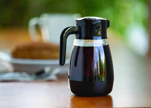 Service Ideas SY916BL Syrup Dispenser, 16oz, Black/Clr...