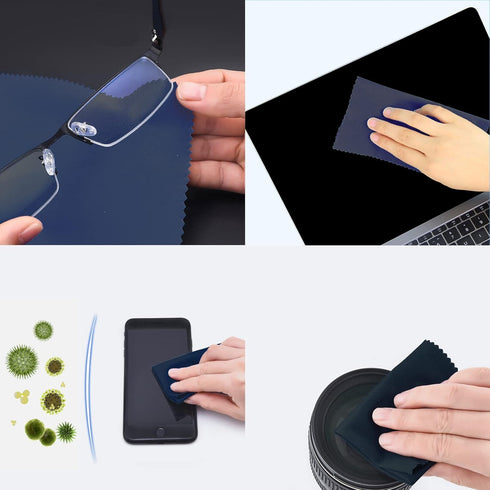 Extra Large Microfiber Cleaning Cloths(12"x 12") for Glasses or Eyeglass, Phone,Computer Screen,Camera Lens,Eye Glasses Lens Cleaner,Eyeglass Clea...