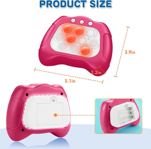 Quick Push Bubble Game for Kids 3+, Electronic Quick Push Game Console, 4 Modes Push Pop Game Christmas Birthday Gifts for Boys Girls Adults, Ligh...