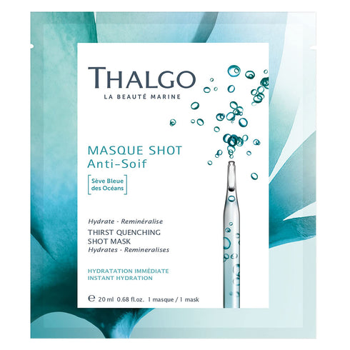 THALGO THALGO Marine Skincare, Thirst Quenching Shot Mask, Blue Ocean Sap and Hyaluronic Acid Face Mask, 1-Mask, 20ml, 0.68 fl. oz....