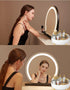Large Capacity Makeup Brush Holder, 360° Rotating Makeup Perfume Organizer, Makeup Brushes Cup Tray for Vanity Decor Bathroom Countertops Cosmetic...