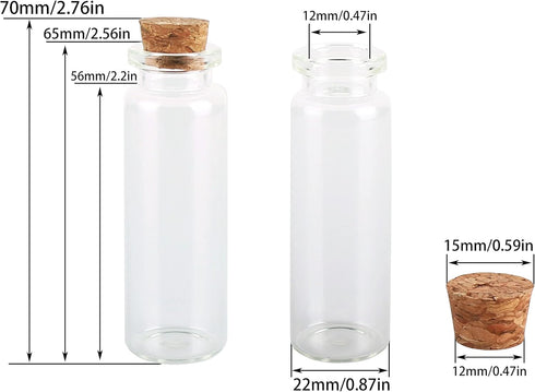 MaxMau 24 Sets 15ml Small Mini Glass Bottles with Cork Stoppers Tiny Vials for Wedding Favors Art Crafts DIY Decoration...