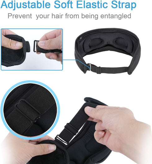Sleep Headphones, Update Wireless 3D Eye Mask with Ultra-Thin HD Stereo Speakers for Side Sleepers, Air Travel, Meditation and Relaxation Black...
