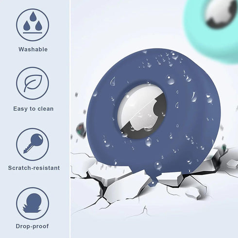 NeverAway Waterproof Silicone AirTag Holder for Dog and Cat Collars: Soft-Touch Dog GPS Tracker, Apple AirTag Pet, Easy to Install Dog or Cat Coll...