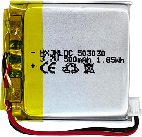 DC 3.7V 500mAh 503030 Rechargeable Lithium Polymer Battery, Suitable for DIY 3.7-5V Electronic Products with Built-in 2-Wire Battery Replacement a...