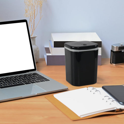 Mini Trash Can, Small Trash Can, 0.5 Gallon Mini Wastebasket Container Bin for Desk, Countertop- Black...