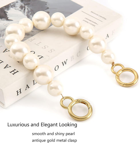 DIY Sturdy Large Imitation Pearl Bead Purse Handle Strap Bag Charms Handbag Chain Replacement Accessories Decoration...
