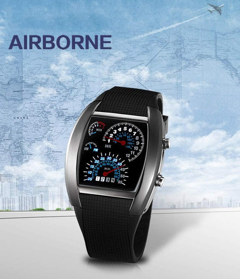 FANMIS Men's Digital Fashion Cobra LED Watches Silicone Iron Triangle Dial Sports Wrist Watch...