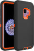 Case for Galaxy S9 Plus, Heavy-Duty Tough Rugged Shockproof Drop Protective Cover Cases for Samsung Galaxy S9 Plus, Black+Orange...