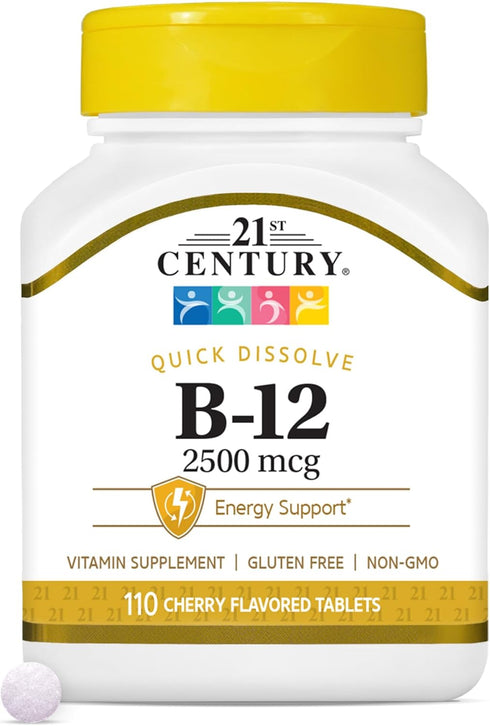 21st Century B 12 2500 mcg Sublingual Tablets, 110 Count...