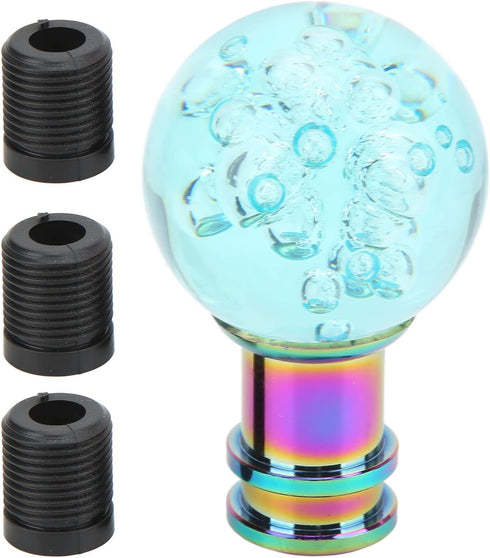 Keenso Gear Shift Knob, Gear Shift Knob with M8 M10 Adapter Universal Acrylic Transparent Bubble Shifter Head Car Styling Accessories for Cars (Li...
