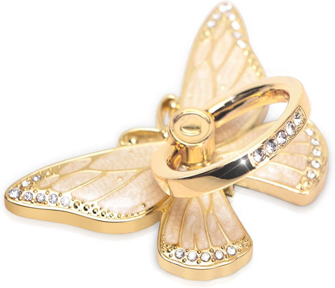 Butterfly Cell Phone Ring Grip Holder, 360 Degrees Rotation Phone Ring Grip Stand, Metal Finger Kickstand Compatible with iPhone, Samsung Galaxy, ...