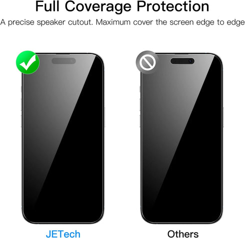 JETech Full Coverage Screen Protector for iPhone 14 Pro 6.1-Inch, 9H Tempered Glass Film Case-Friendly, HD Clear, 3-Pack......