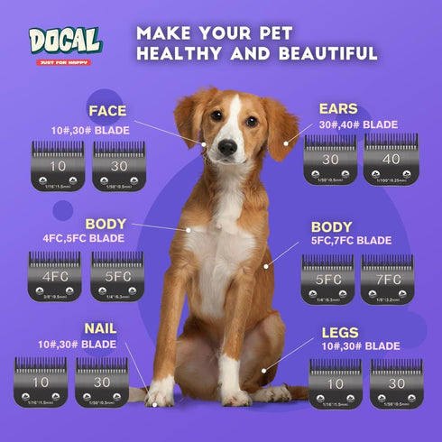 4FC Pet Dog Grooming Detachable Blades, Compatible with Andis Size-4FC Cut Length 3/8"(9.5mm), Most A5,KM Series Clippers,Made of Ceramic Blade (B...