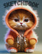 Sketchbook: Notebook for Drawing, Writing, Sketching or Doodling. Large Sketchbook for Kids with Cute, Fluffy Kitten in a hoodie. Ages 2-4, 4-8, 8...