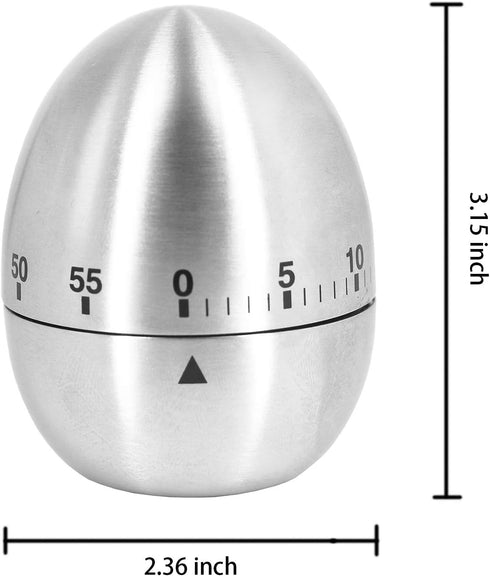 U/S Egg Kitchen Timer Cute Manual,Stainless Steel Metal Mechanical Visual Countdown Cooking Timer with Loud Alarm for Kids Cooking Tools...