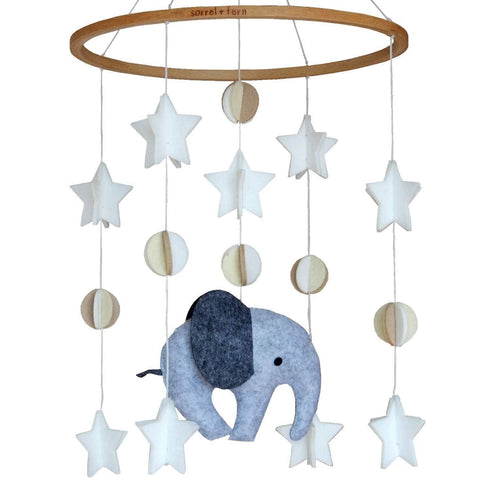 Scandinavian Elephant Baby Crib Mobile - Grey, Portable, Hanging Mobile for Newborns, Parents, Gift-givers...