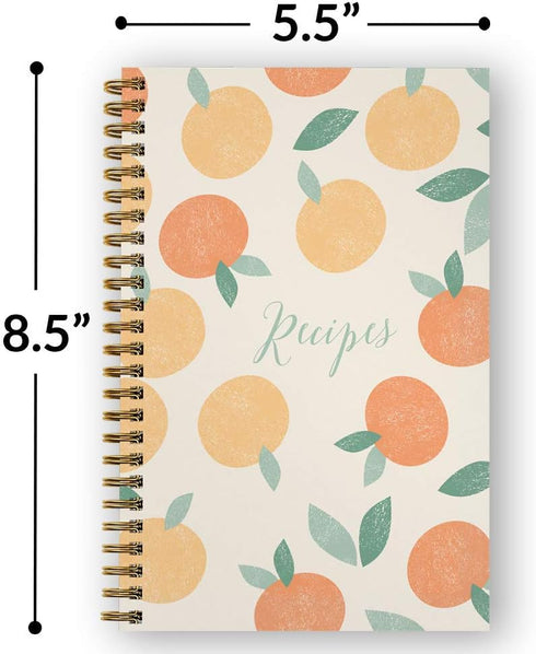 Softcover Sweet Recipes 5.5" x 8.5" Spiral Recipe Notebook/Journal, 120 Recipe Pages, Durable Gloss Laminated Cover, Gold Wire-o Spiral. Made in T...