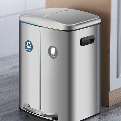 Wisdompro Recycle Sticker for Trash Can, 8 Pack of 3 inch Round Self Adhesive Trash and Recycling Stickers for Trash Bins, Garbage Containers, Ind...