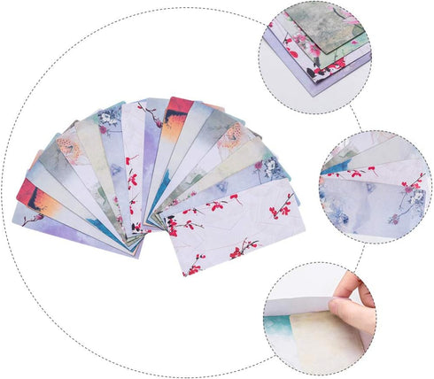 20Pcs Floral Letter Envelopes Stationery Paper Envelopes Vintage Invitation Envelopes Chinese Style Envelopes for Birthday Wedding...