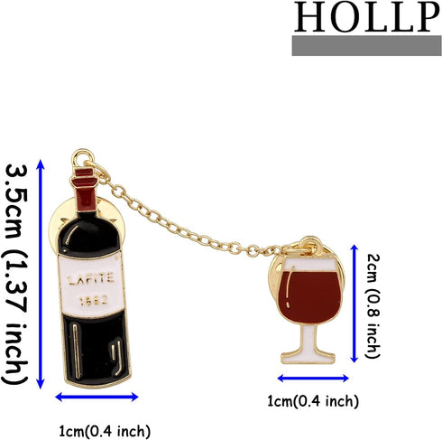 HOLLP Red Wine Coffee Beer Pin Personalized Wine Pendant Badge Wine Cheers Gift for Lover Girlfriend...