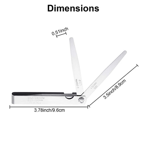 Stainless Steel Feeler Gauge Measuring Tool Dual Marked Metric and Imperial Measuring (32 Blades,0.03-1 mm)...