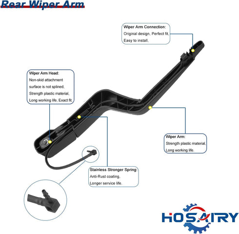 15276248 Rear Windshield Wiper Arm Blade Set for GMC Acadia 2007-2012, Saturn Outlook 2007-2010 Rear Windshield Wiper Arm Blade Assembly...