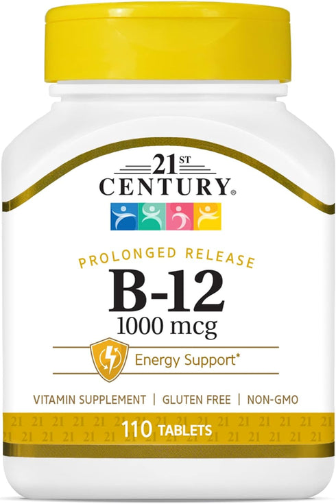 21st Century B 12 1000 mcg Prolonged Release Tablets, 110 Count...