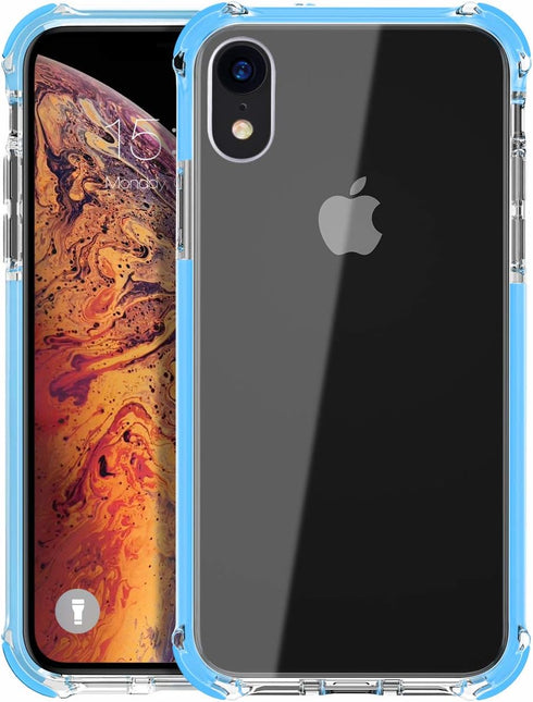 MATEPROX Compatible with iPhone XR Case Clear Anti-Yellow Heavy Duty Bumper Protective Shockproof Case for iPhone XR 6.1'' (Blue)...