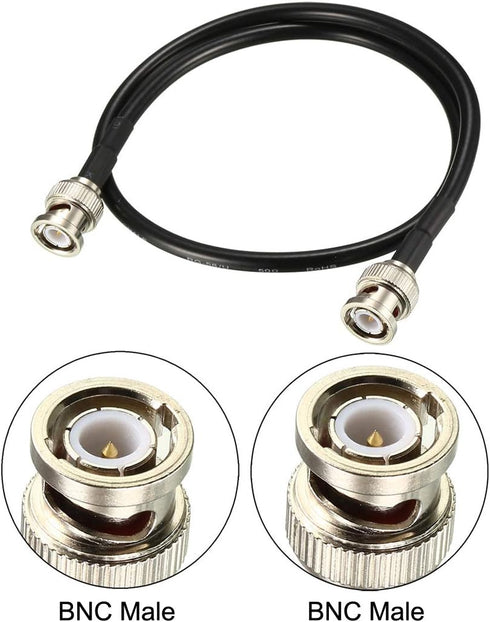 uxcell RG58 Coaxial Cable with BNC Male to BNC Male Connectors 50 Ohm 20 Inch...