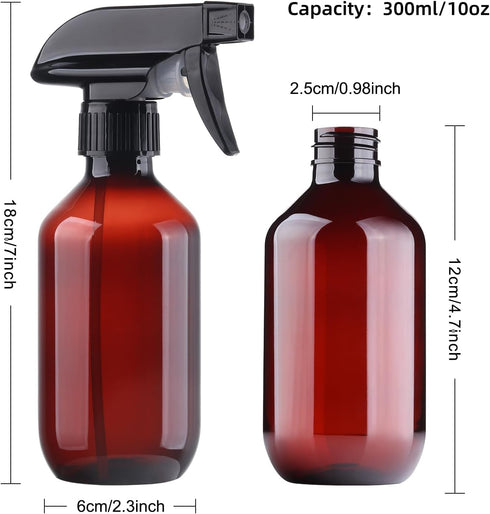 Plant Mister Water Spray Bottle for Plants 2 Pack - BPA Free - 10oz Plastic Refillable Containers Fine Mist Plant Spray Bottle with Adjustable Noz...