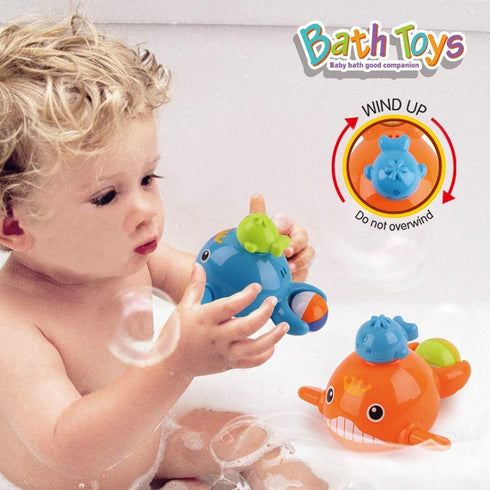 Dwi Dowellin Bath Toys Fishing Games Swimming Whales Bath Time Bathtub Toy for Toddlers Baby Kids Infant Fish Set Age 18months and up...