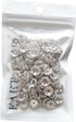RUBYCA 100pcs 10mm Wavy Rondelle Spacer Beads Silver Tone White Clear Czech Crystal for Bracelet Necklace Jewelry Making...