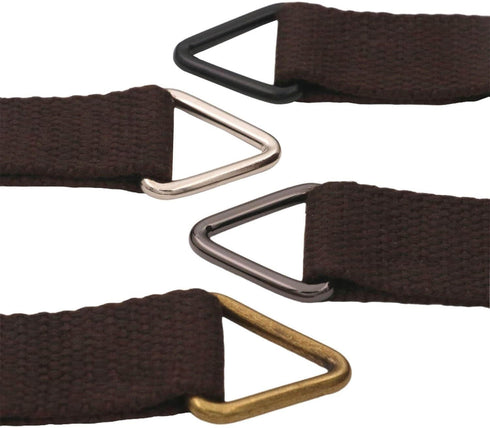 BIKICOCO 1'' Metal Triangle Ring Buckle Connectors Round Edge Webbing Bag Clasp Handbag Strap Making Hardware, Silver - Pack of 30...