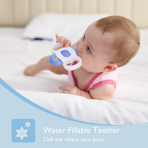 Momcozy Baby Teether Toys, Water Fillable Teether Silicone Cold Teether, Baby Teething Toys Chill Teether, Baby Water Teether for Teething Relief ...