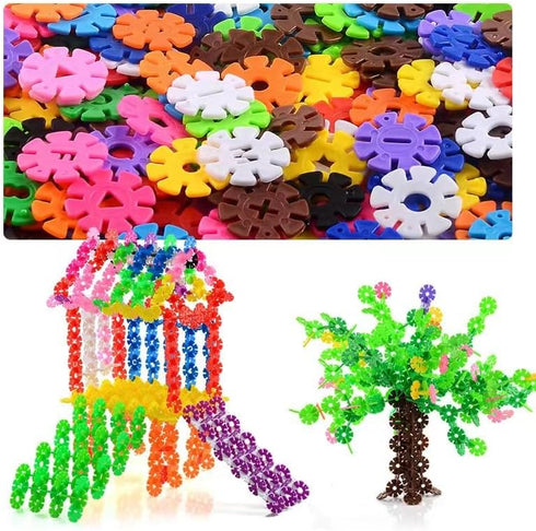 Snowflakes Building Blocks Set,Interlocking Plastic Construction Disc,Educational STEM Building Toys for Kids...