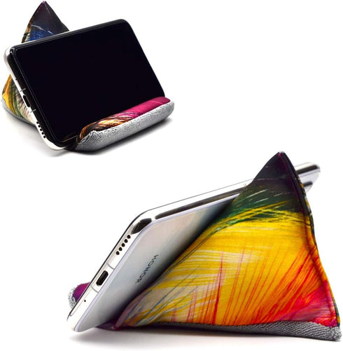 Fabric Phone Stands, Phone Pillow Holder for iPhone X iPhone 13, Handmade Phone Bean Bag Cushion for Desk (Colorful)...