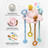 Montesorri-Toys - Pull String Toys for Baby - Made of 100% Food Grade Silicone with Built-in Rattle Function and Easy to Clean Design (Pink)...