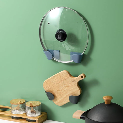 Pot Lid Organizer for Cabinet, 6 Pairs Wall Mount Adjustable Pot Lid Holders Inside Cabinet, Pan Lids Organizers Inside Cabinet Door, Pots Top Sto...