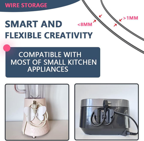 Cord Organizer for Kitchen Appliance Aid Cord Hide,Cord Wrapper,Appliance Cord Winder Stick on Household Stand Mixers,Coffee Maker,Air Fryer,Press...