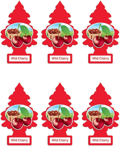 LITTLE TREES Car Air Freshener | Hanging Paper Tree for Home or Car | Wild Cherry | Pack of 6...