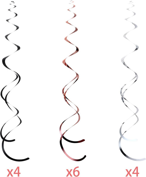 Blulu 50th Birthday Decorations for Women,Rose Gold Happy 50th Birthday Decorations Hanging Swirls Ceiling Decor Shiny Foil Swirls for Party Suppl...