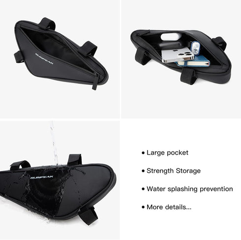 Bike Triangle Bag Bicycle Frame Pack Cycling Accessories Pouch for Cell Phone and Essentials...